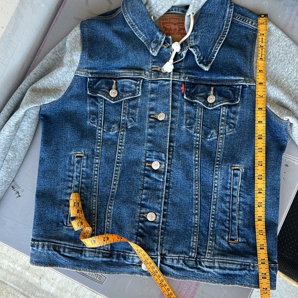 Levi’s Hybrid Denim Hoodie Classic Trucker Jacket - Picture 8 of 9